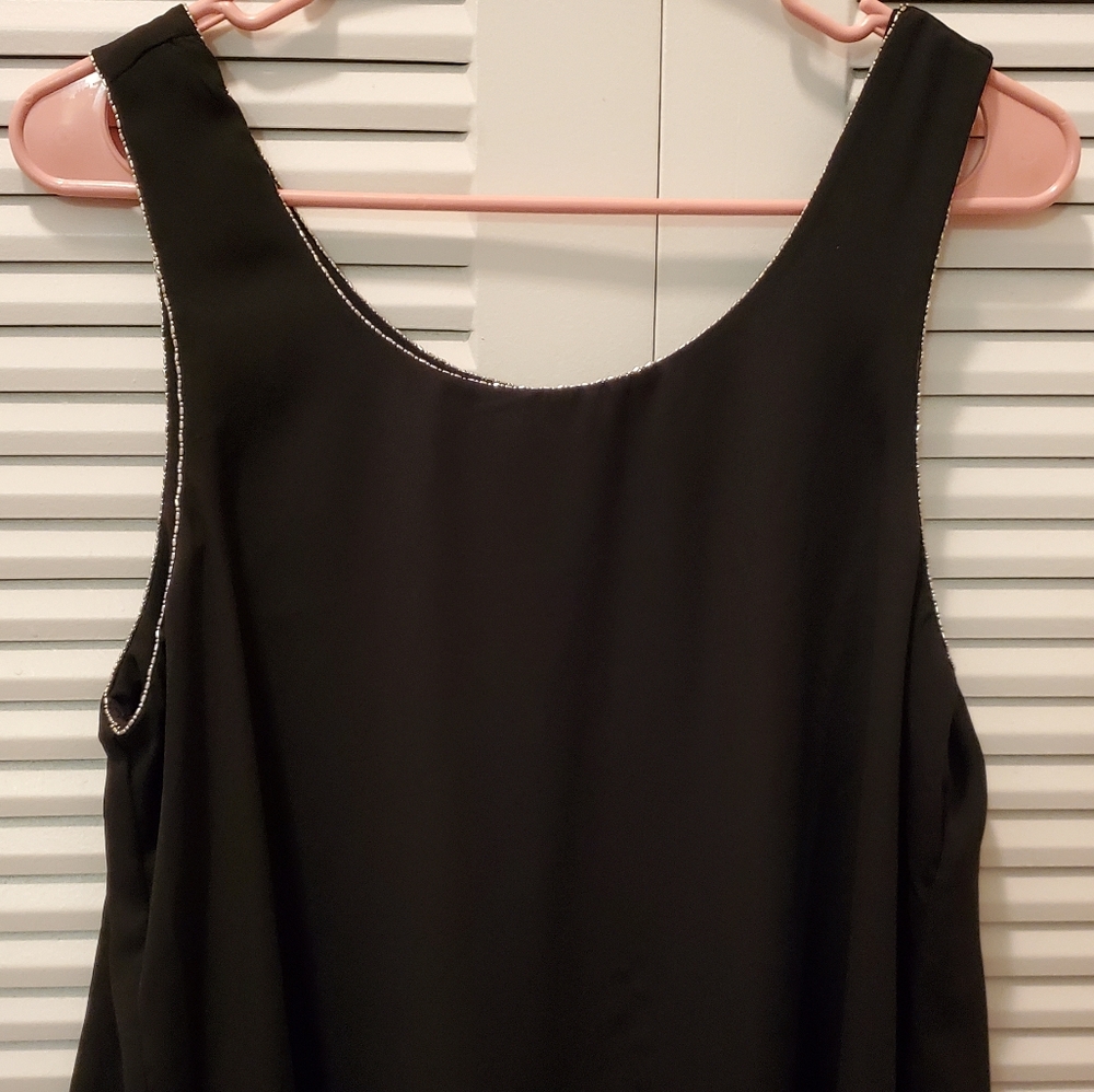 Shinestar Womens Large Black Dress Shirt